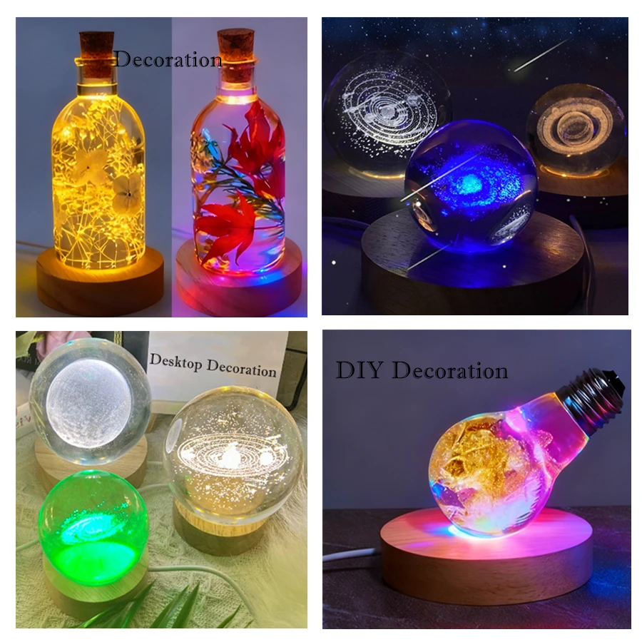 4/2/1Pcs Dimmable High Brightness 5V USB Colorful Gradient LED RGB Light Board Remote Control DIY Model Display Light PCB Board