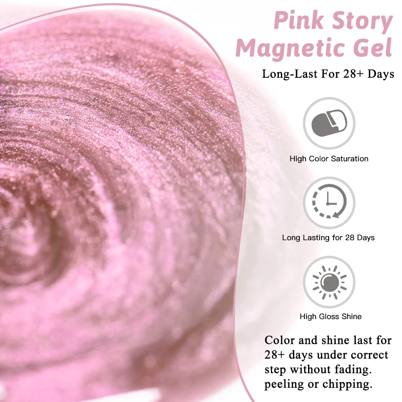 6pcs 10ml Pink Story Cat Magnetic Gel Nail Polish Set Nude Pink Gold Light Magnetic Soak Off UV Gel Varnish DIY Nail Supplies
