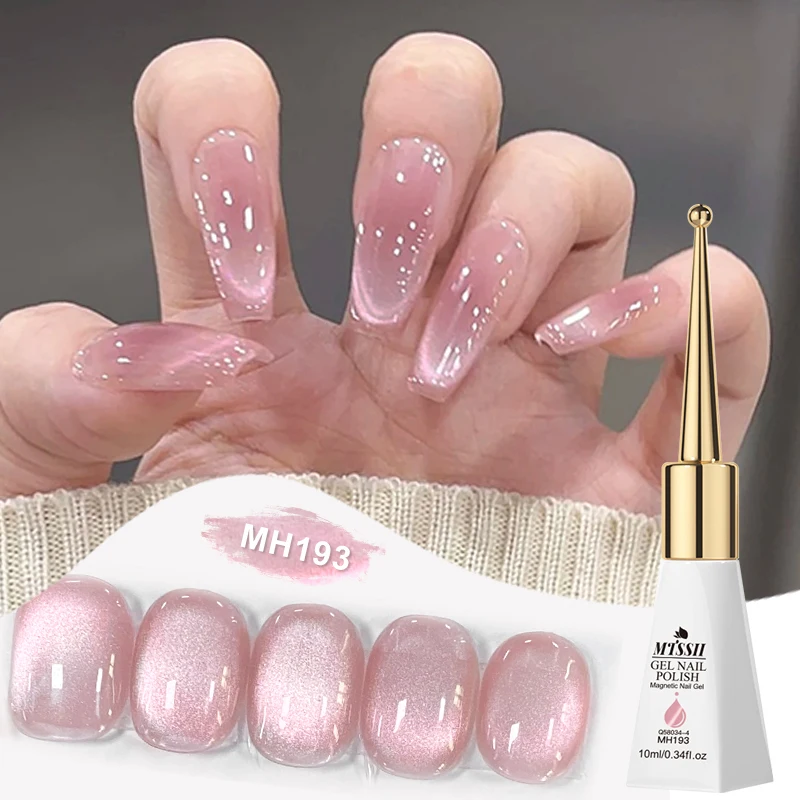 6pcs 10ml Pink Story Cat Magnetic Gel Nail Polish Set Nude Pink Gold Light Magnetic Soak Off UV Gel Varnish DIY Nail Supplies