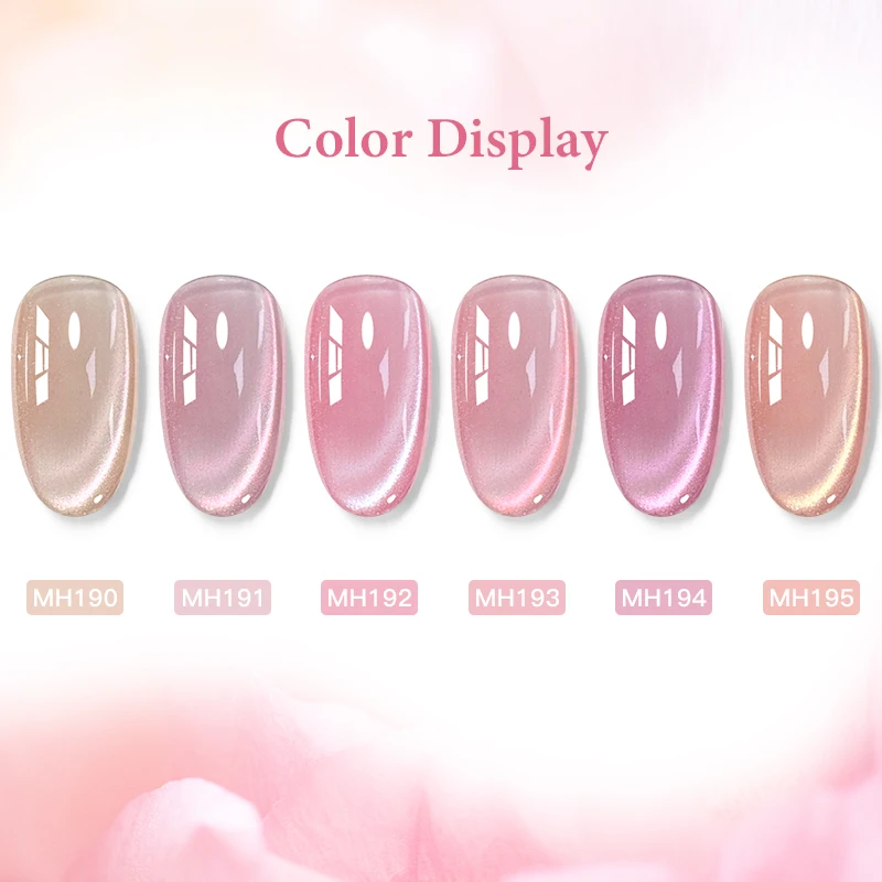 6pcs 10ml Pink Story Cat Magnetic Gel Nail Polish Set Nude Pink Gold Light Magnetic Soak Off UV Gel Varnish DIY Nail Supplies