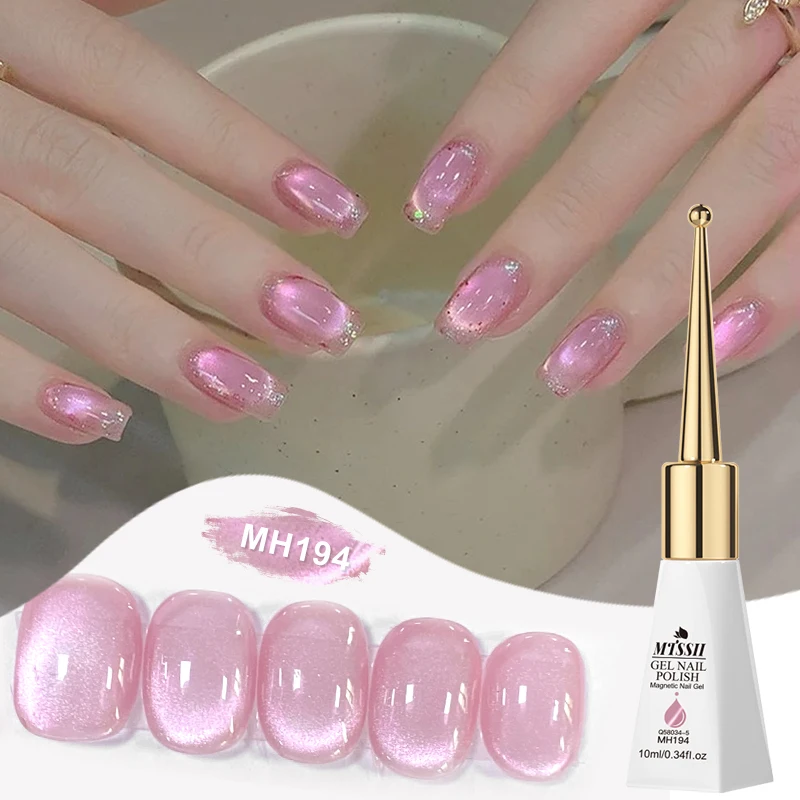 6pcs 10ml Pink Story Cat Magnetic Gel Nail Polish Set Nude Pink Gold Light Magnetic Soak Off UV Gel Varnish DIY Nail Supplies