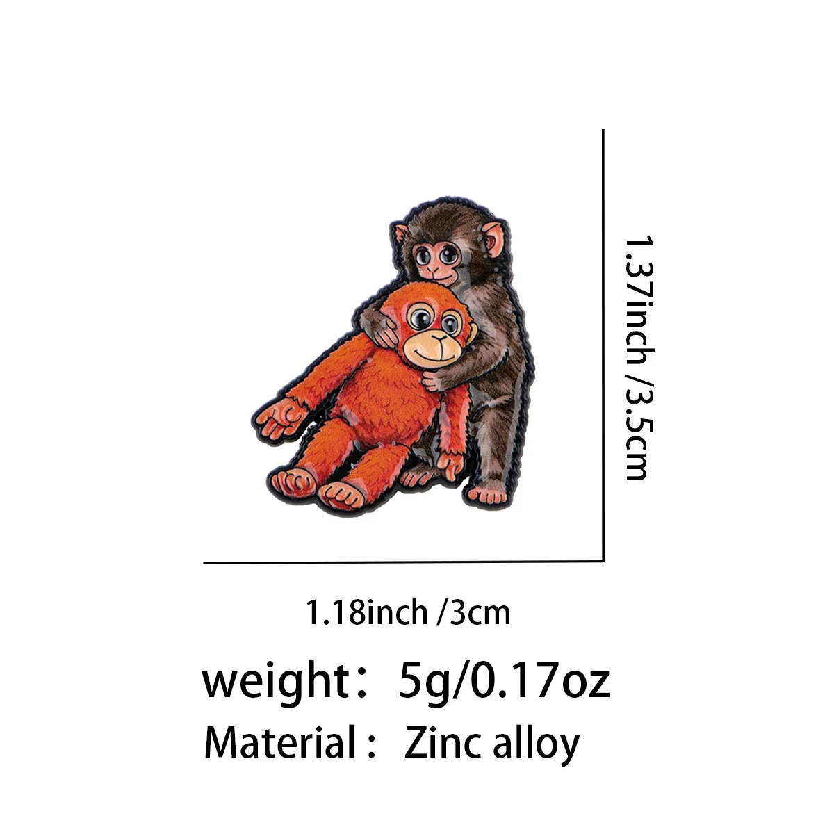Cute Monkey Enamel Pin Cartoon Brooch Lapel Pins Badge on Backpack Clothing Accessories Fashion Jewelry Friends Gifts