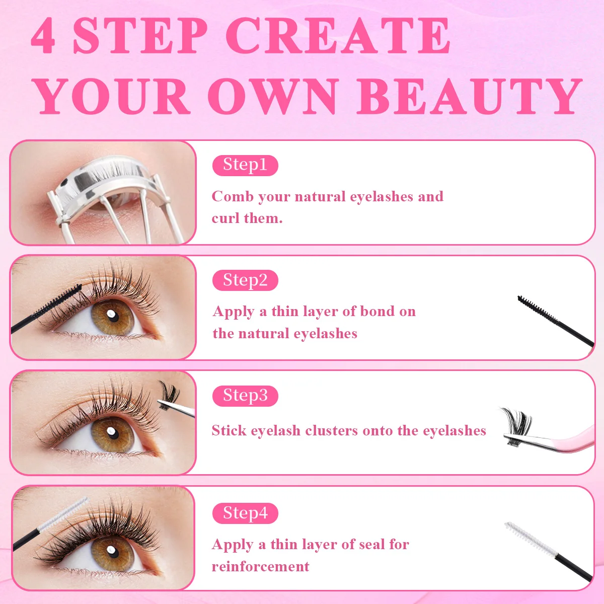 Lash Cluster Glue Lash Bond and Seal for Eyelash Clusters 10ml Bond and Seal Waterproof Strong Hold for 72H
