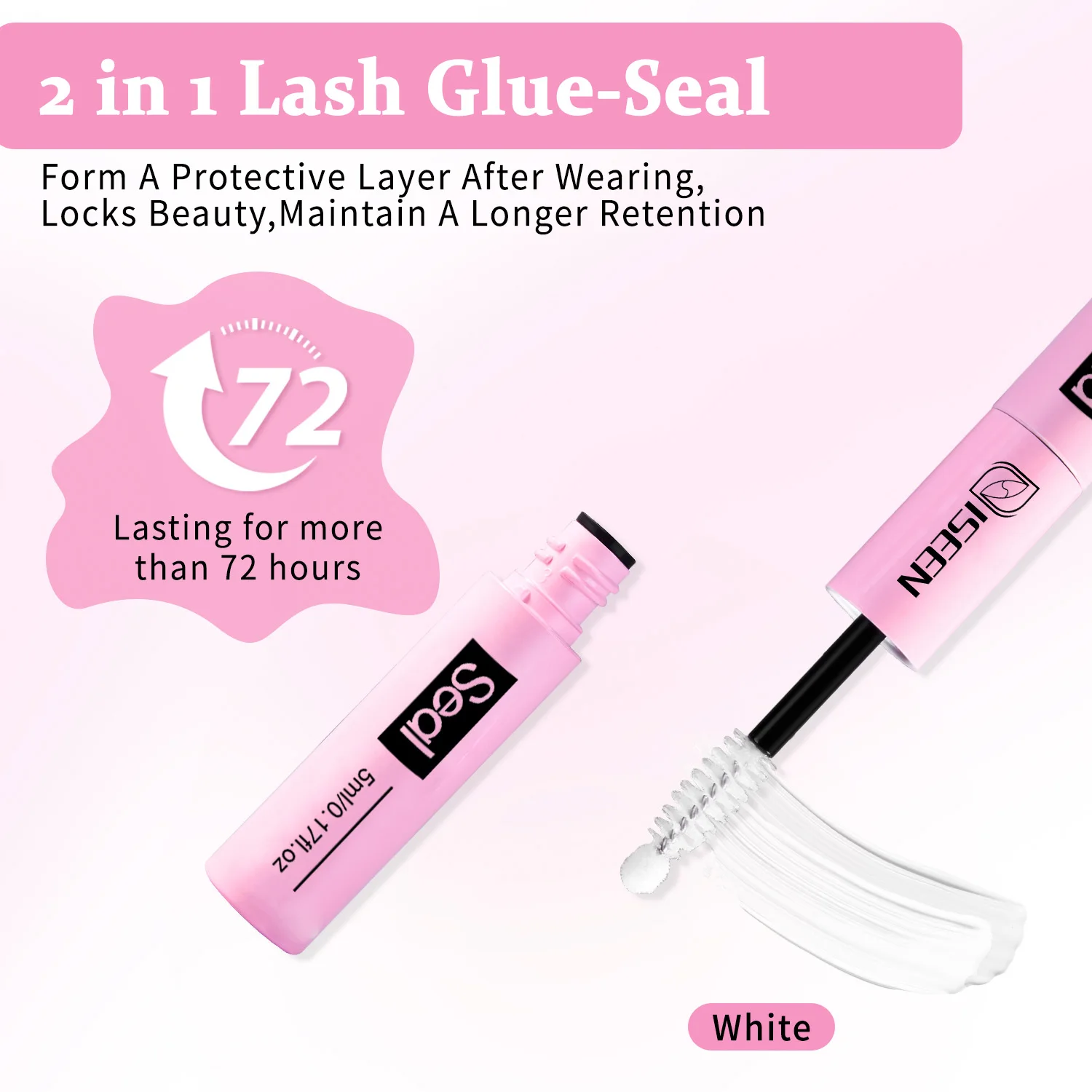 Lash Cluster Glue Lash Bond and Seal for Eyelash Clusters 10ml Bond and Seal Waterproof Strong Hold for 72H