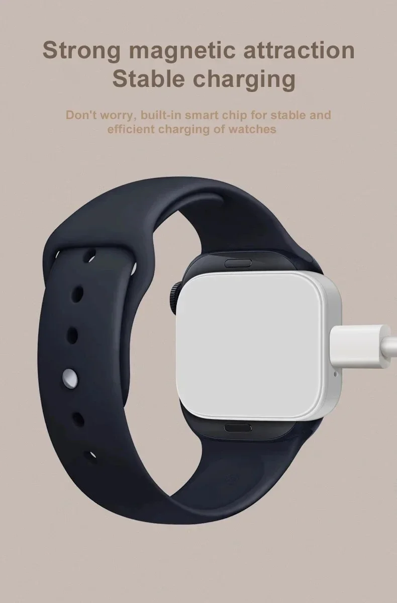 Fast Magnetic Watch Wireless Charger For Apple Watch Ultra 3 2 1 Series 9 8 7 6 SE Charger Dock Adapter Type C Portable Charger