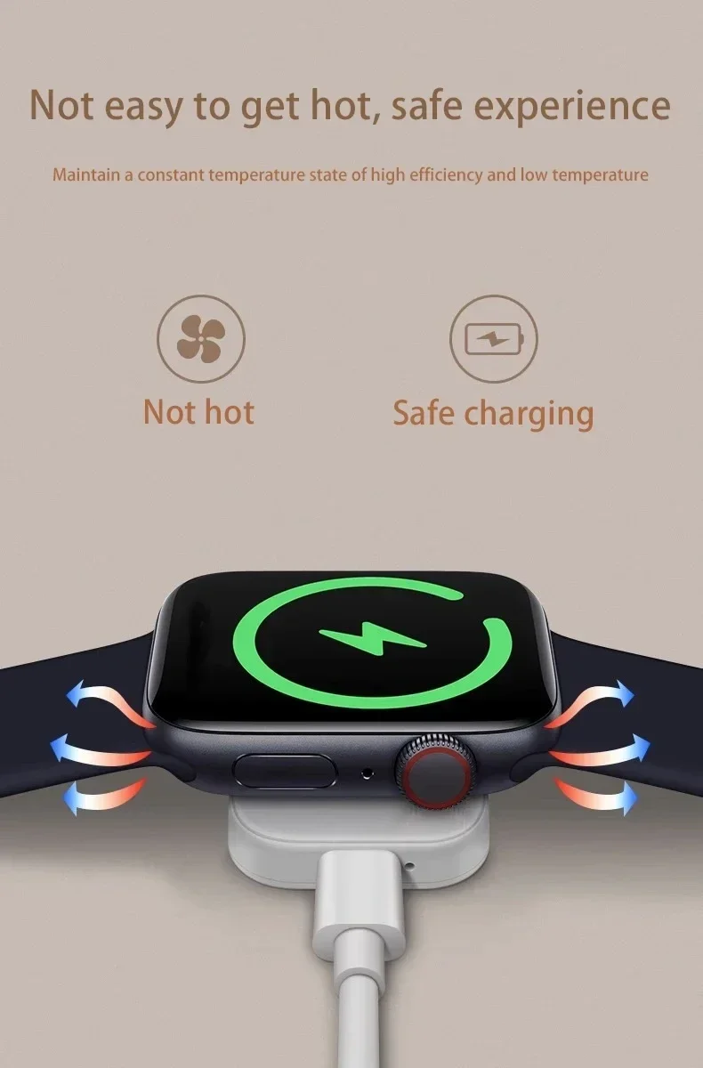Fast Magnetic Watch Wireless Charger For Apple Watch Ultra 3 2 1 Series 9 8 7 6 SE Charger Dock Adapter Type C Portable Charger
