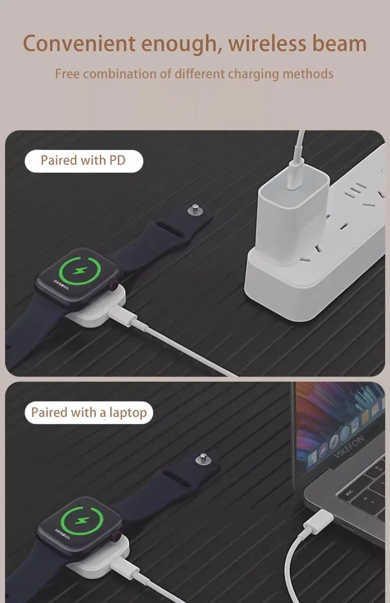 Fast Magnetic Watch Wireless Charger For Apple Watch Ultra 3 2 1 Series 9 8 7 6 SE Charger Dock Adapter Type C Portable Charger