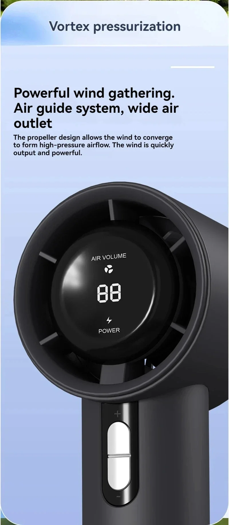 Lenovo Ultra Quiet 100 Speed Handheld Fan ​​USB Rechargeable Portable Mini Turbo Fan for Office and Travel with LED Indicator
