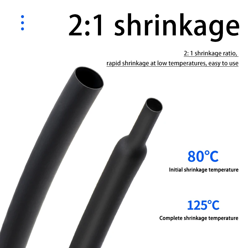 10Meters Heat Shrink Tube 2:1 Shrinkage Ratio Dia 0.6 0.8 1 1.5 2 2.5 3 4 5 6 mm Polyolefin Insulated Cable Sleeving 12 Colors