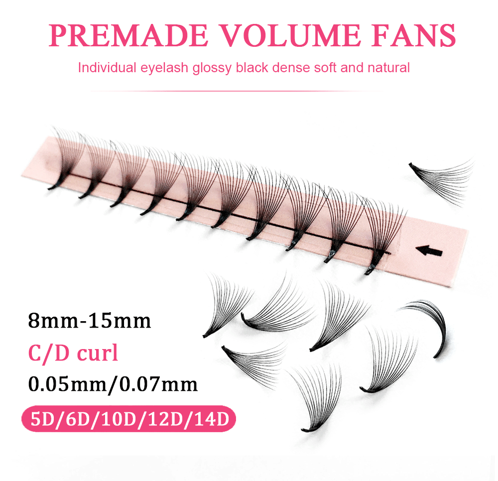 Goddess 3D/5D/6D/10D Premade Fan Eyelash Extensions Natural Soft Russian Volume Lashes Faux Mink Individual Lash Extensions
