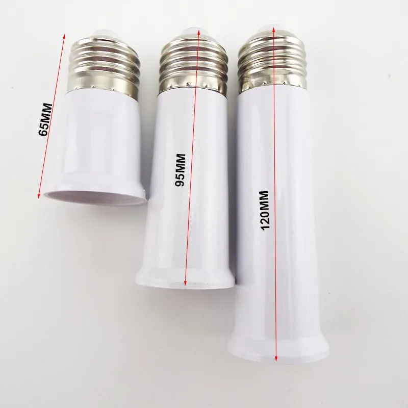 2pcs 65mm 95mm Bulb Adapter E27 to E27 Extender LED Lamp Light Base Socket Extension Converter Connector CFL Light Bulb Adapter