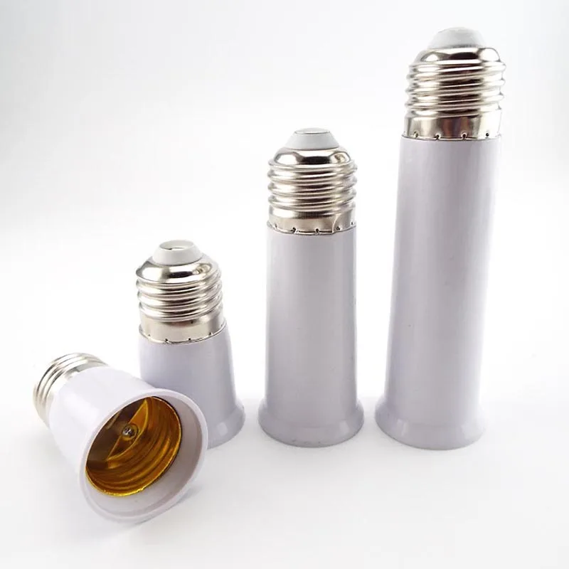 2pcs 65mm 95mm Bulb Adapter E27 to E27 Extender LED Lamp Light Base Socket Extension Converter Connector CFL Light Bulb Adapter