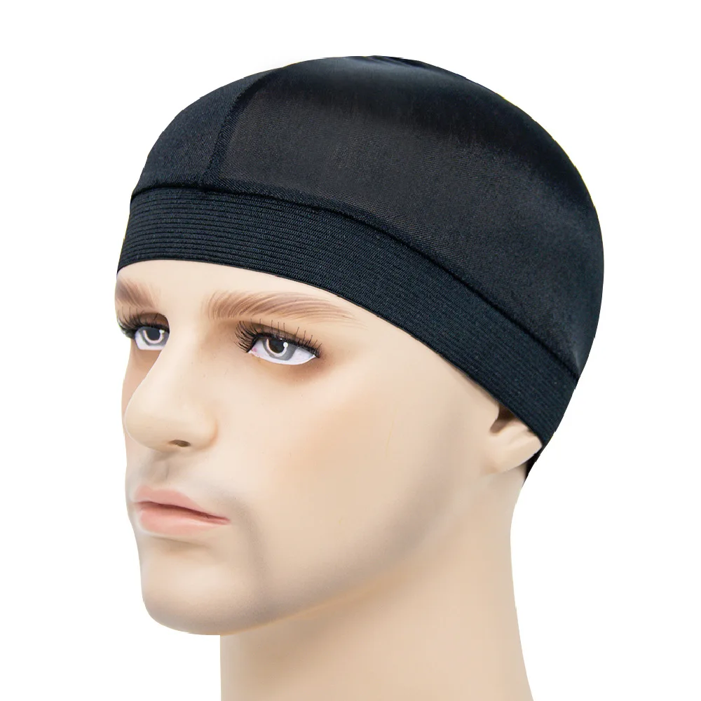 Solid Color Wave Caps With Durag for Men Headwear Soft Elastic Breathable Beanie Turban Cap Headwrap Bonnet Hair Accessories