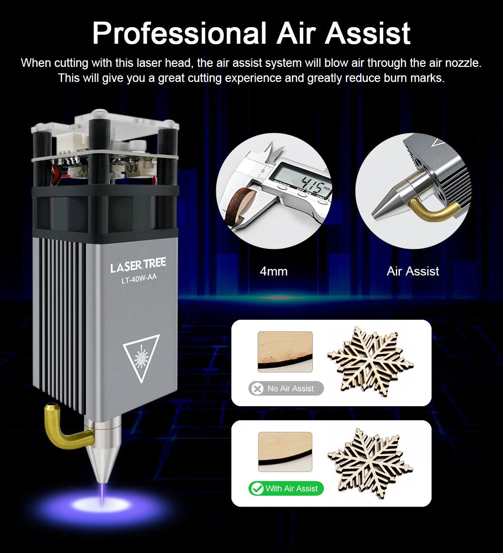 LASER TREE 20w 40W 80W Laser Module 450nm Laser Head Blue Laser for Cnc Laser Engraving Cutting Machine WoodWorking DIY Tools