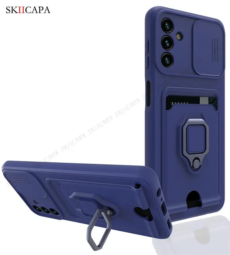 Crossbody Chain Lanyard Slide Case For Samsung A13 A23 A32 A53 A73 5G Wallet Card Slot Cover for Samsung M32 A51 A71 4G A52S A72