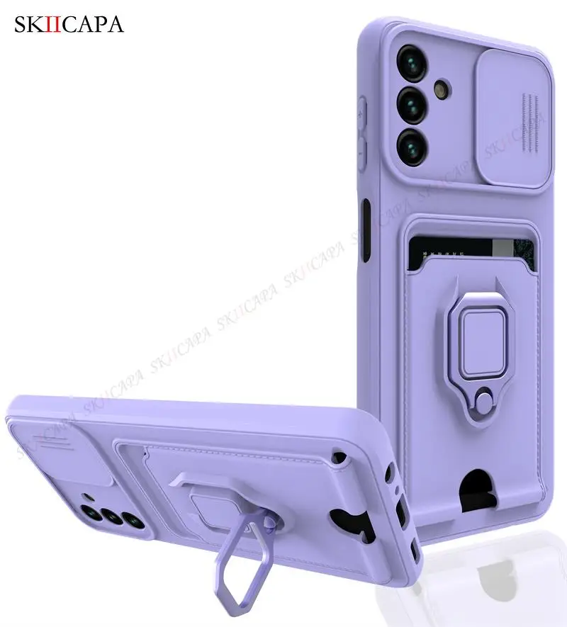 Crossbody Chain Lanyard Slide Case For Samsung A13 A23 A32 A53 A73 5G Wallet Card Slot Cover for Samsung M32 A51 A71 4G A52S A72