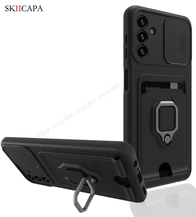 Crossbody Chain Lanyard Slide Case For Samsung A13 A23 A32 A53 A73 5G Wallet Card Slot Cover for Samsung M32 A51 A71 4G A52S A72