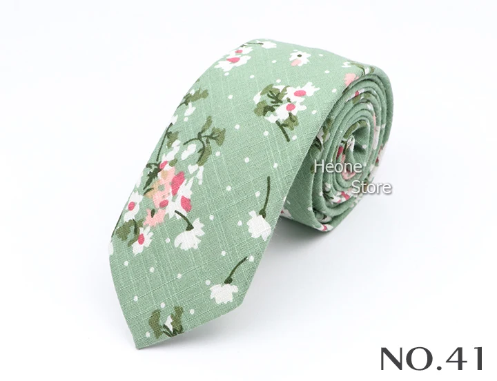 43 Styles 100% Cotton Men Floral Ties 6cm Narrow Slim Skinny Casual Suit Neckie For Wedding Party Shirt Accessories Cravat Gift