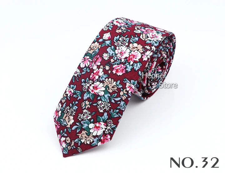 43 Styles 100% Cotton Men Floral Ties 6cm Narrow Slim Skinny Casual Suit Neckie For Wedding Party Shirt Accessories Cravat Gift
