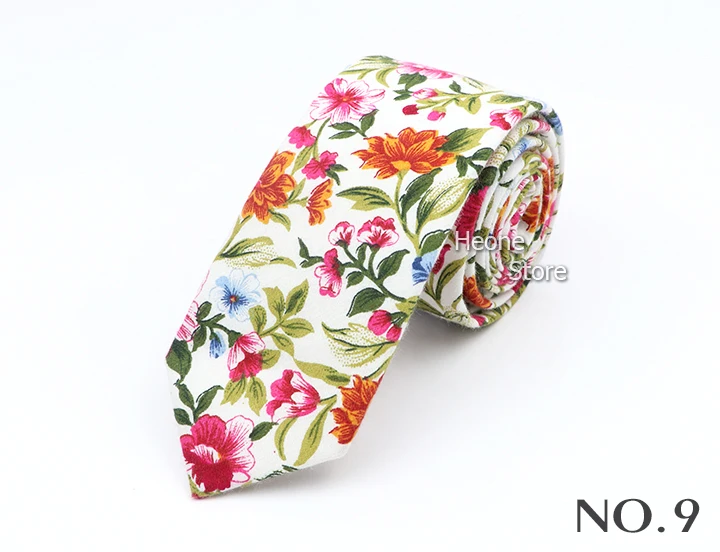 43 Styles 100% Cotton Men Floral Ties 6cm Narrow Slim Skinny Casual Suit Neckie For Wedding Party Shirt Accessories Cravat Gift