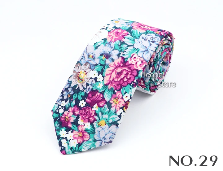 43 Styles 100% Cotton Men Floral Ties 6cm Narrow Slim Skinny Casual Suit Neckie For Wedding Party Shirt Accessories Cravat Gift