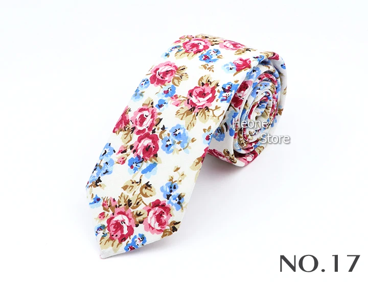 43 Styles 100% Cotton Men Floral Ties 6cm Narrow Slim Skinny Casual Suit Neckie For Wedding Party Shirt Accessories Cravat Gift