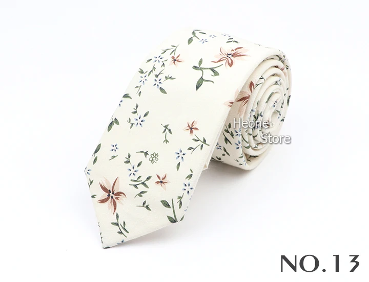 43 Styles 100% Cotton Men Floral Ties 6cm Narrow Slim Skinny Casual Suit Neckie For Wedding Party Shirt Accessories Cravat Gift