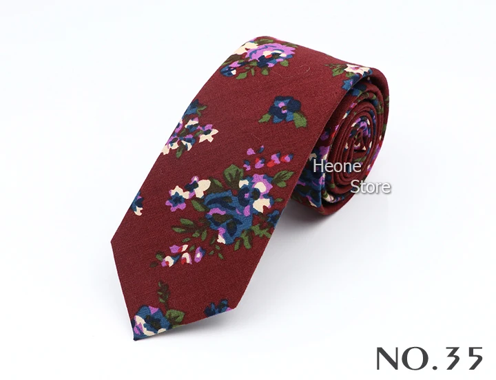 43 Styles 100% Cotton Men Floral Ties 6cm Narrow Slim Skinny Casual Suit Neckie For Wedding Party Shirt Accessories Cravat Gift