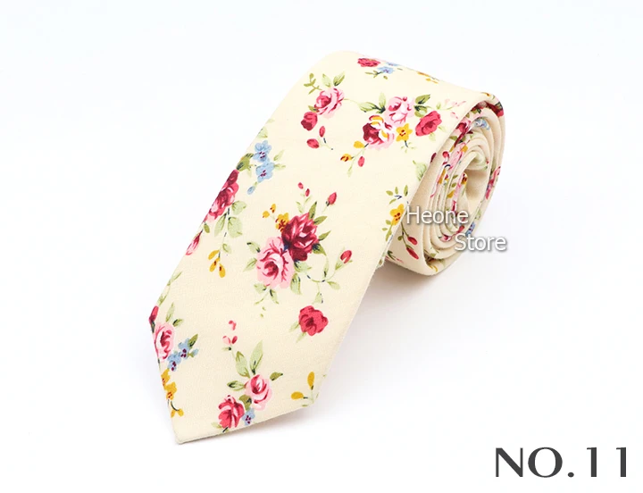 43 Styles 100% Cotton Men Floral Ties 6cm Narrow Slim Skinny Casual Suit Neckie For Wedding Party Shirt Accessories Cravat Gift