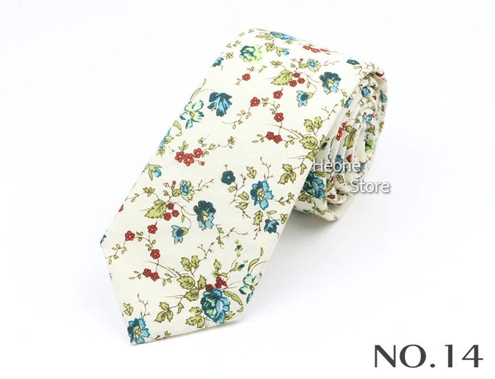 43 Styles 100% Cotton Men Floral Ties 6cm Narrow Slim Skinny Casual Suit Neckie For Wedding Party Shirt Accessories Cravat Gift