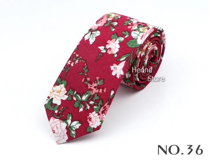 43 Styles 100% Cotton Men Floral Ties 6cm Narrow Slim Skinny Casual Suit Neckie For Wedding Party Shirt Accessories Cravat Gift