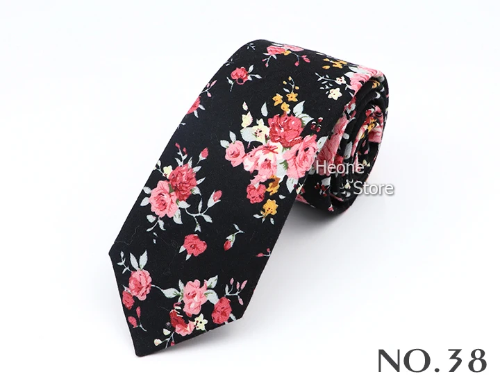 43 Styles 100% Cotton Men Floral Ties 6cm Narrow Slim Skinny Casual Suit Neckie For Wedding Party Shirt Accessories Cravat Gift