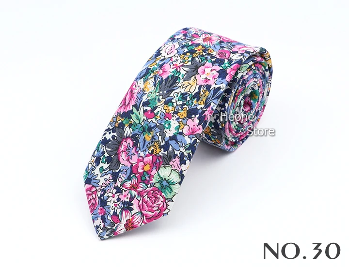 43 Styles 100% Cotton Men Floral Ties 6cm Narrow Slim Skinny Casual Suit Neckie For Wedding Party Shirt Accessories Cravat Gift