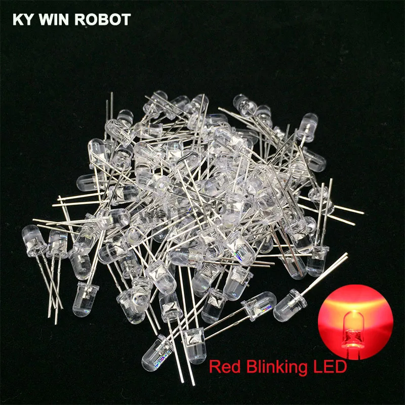 50pcs 5mm White Green Red Blue Yellow Light-Emitting-Diode Automatic Flashing LED Flash Control Blinking 5 Mm LED Diode 1.5HZ