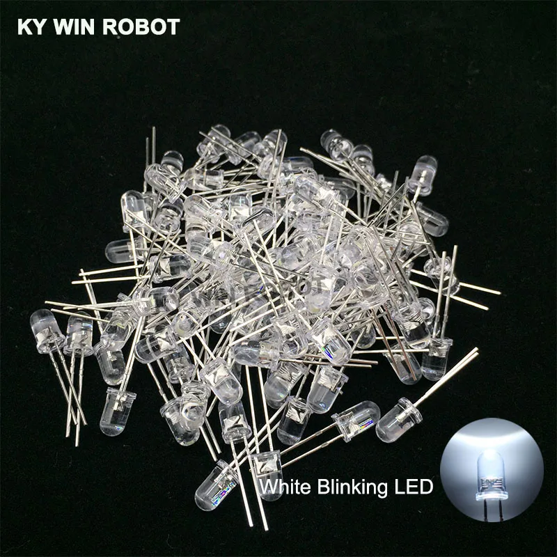 50pcs 5mm White Green Red Blue Yellow Light-Emitting-Diode Automatic Flashing LED Flash Control Blinking 5 Mm LED Diode 1.5HZ