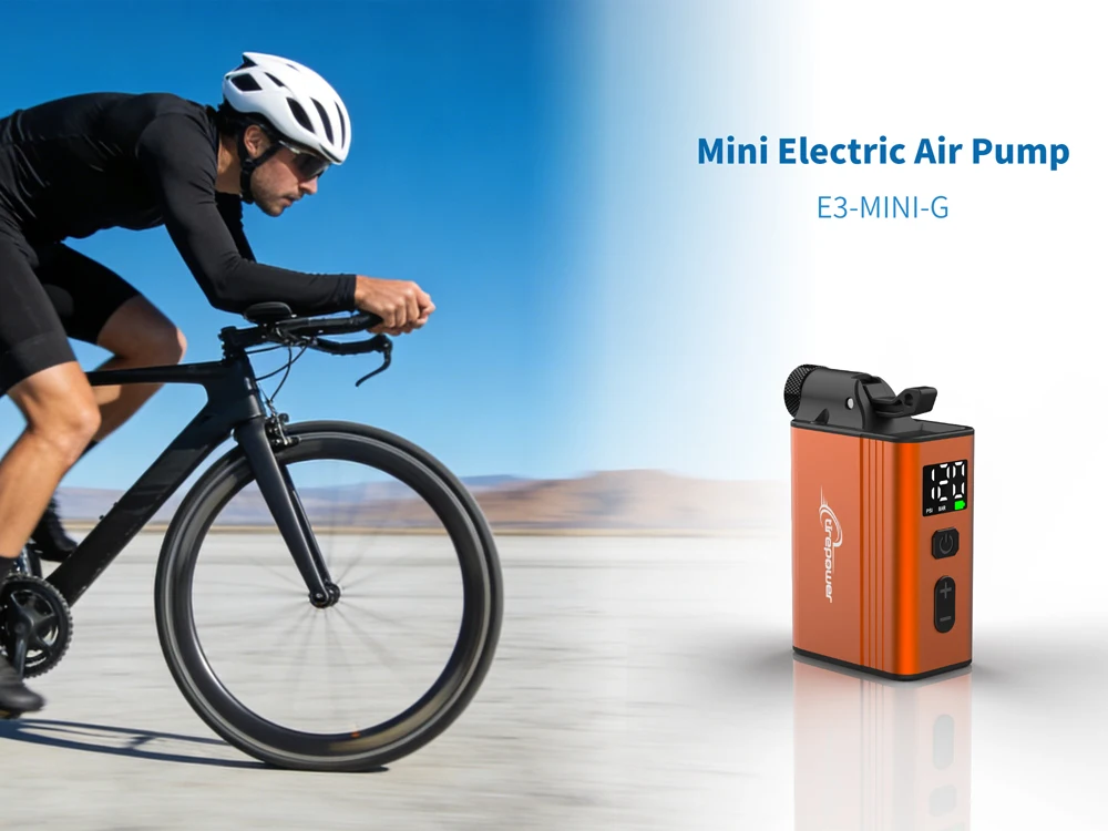 120 PSI Portable Electric Inflator Pump Custom Tire Pressure Display Tire Inflator MTB Road Bike with Schrader Presta Clik Valve