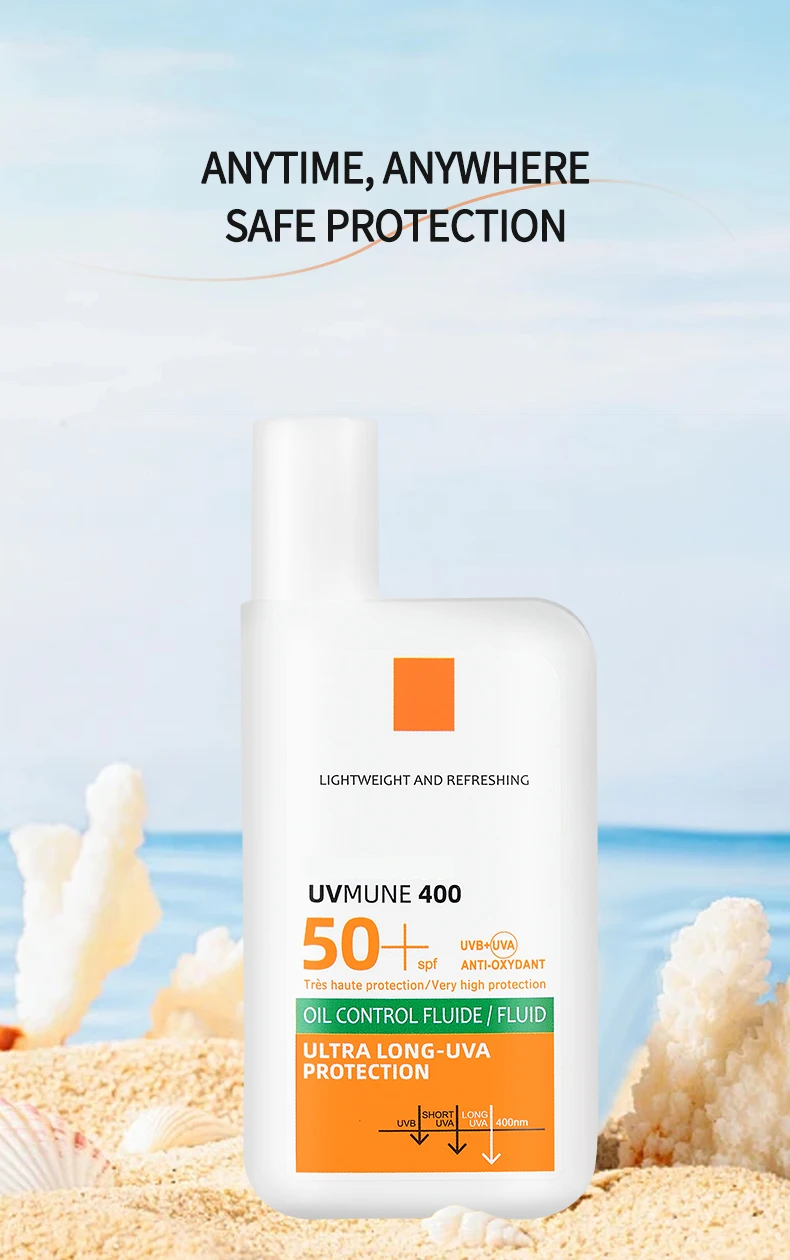 SPF50+ Sunscreen Lotion, Lightweight Non-Greasy Face & Body UV Protection Lasting Moisturizing, Refreshing Daily Sunburn Defense