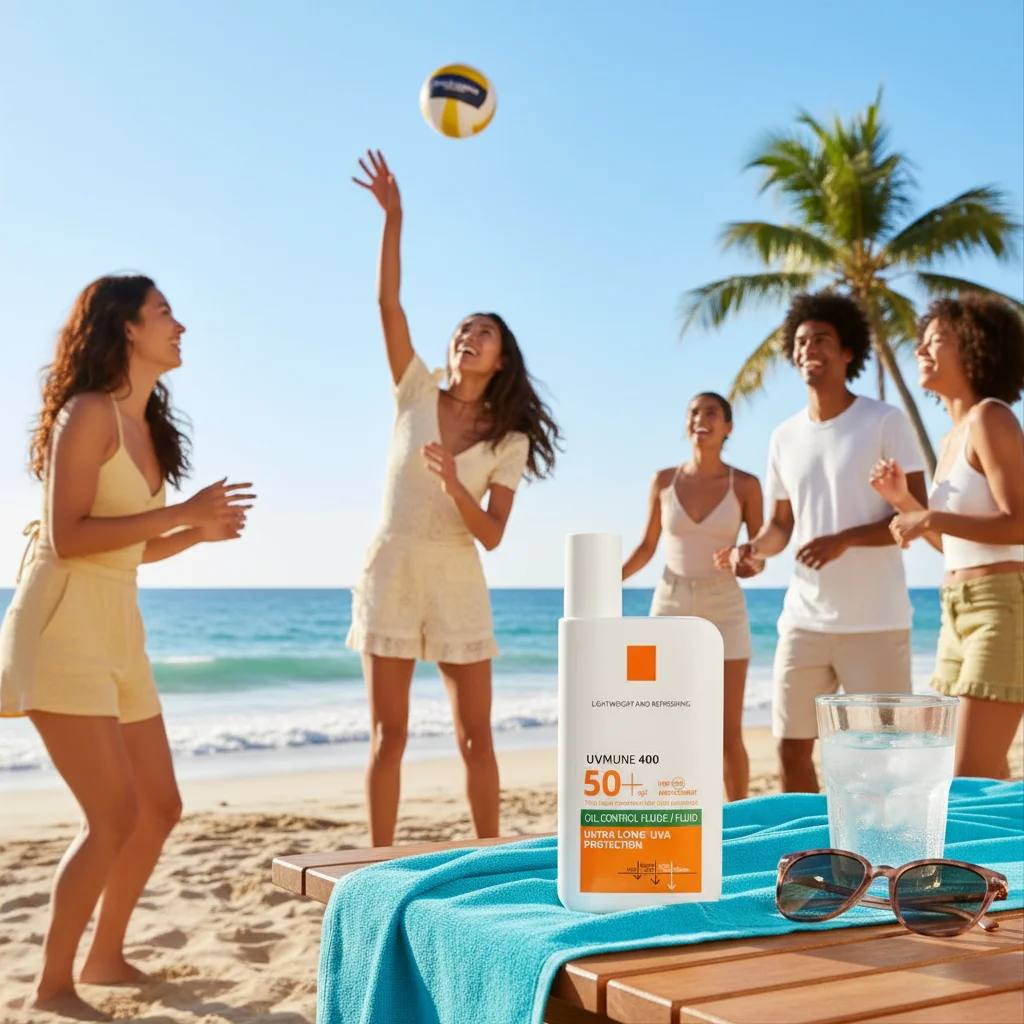 SPF50+ Sunscreen Lotion, Lightweight Non-Greasy Face & Body UV Protection Lasting Moisturizing, Refreshing Daily Sunburn Defense