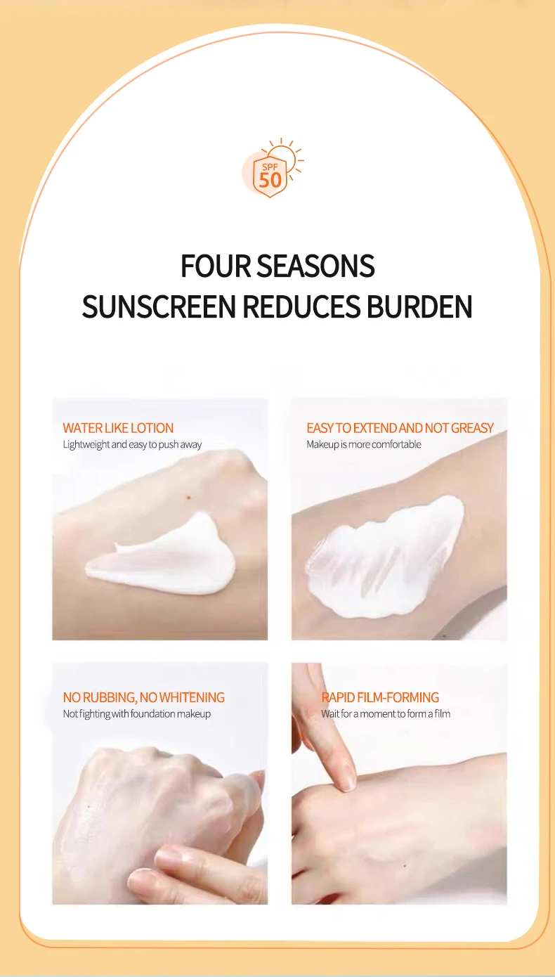 SPF50+ Sunscreen Lotion, Lightweight Non-Greasy Face & Body UV Protection Lasting Moisturizing, Refreshing Daily Sunburn Defense