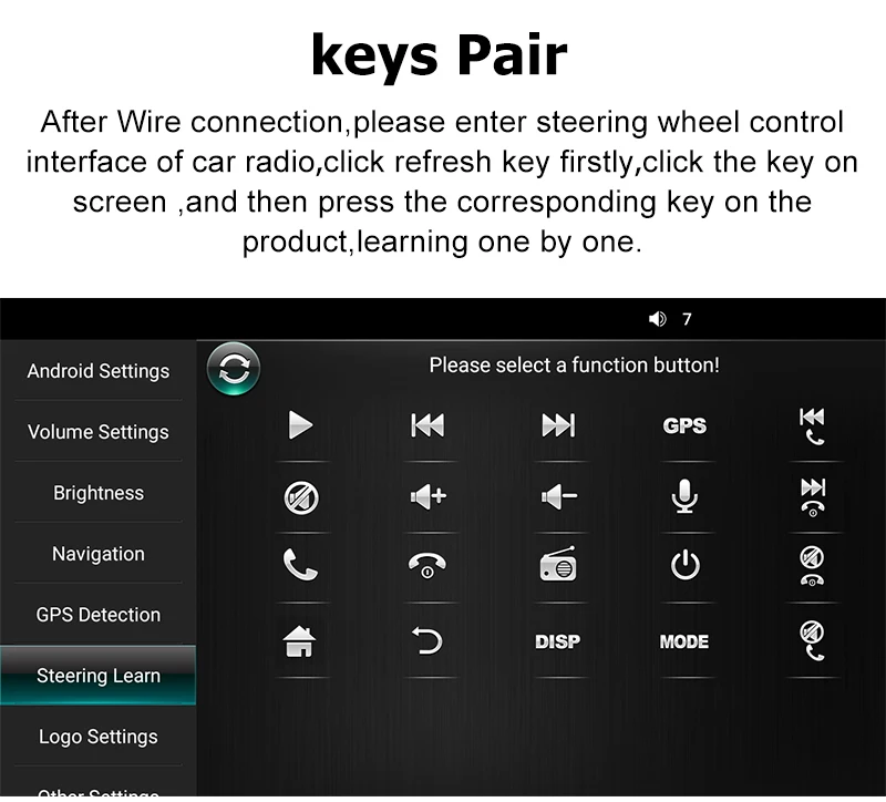 Universal Car Steering Wheel Buttons Multi-functional Remote Controller Car Audio GPS Navigation DVD Android Wired Control 5-Key