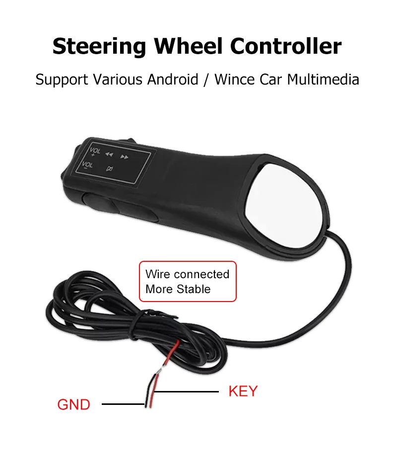 Universal Car Steering Wheel Buttons Multi-functional Remote Controller Car Audio GPS Navigation DVD Android Wired Control 5-Key