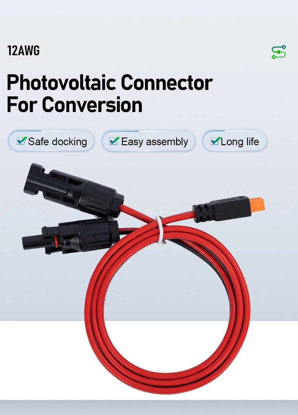 10AWG 12AWG XT60 Anti Spark Solar Cable PV Connector Wire for LiPo Battery Solar Power System - Durable PV Connector