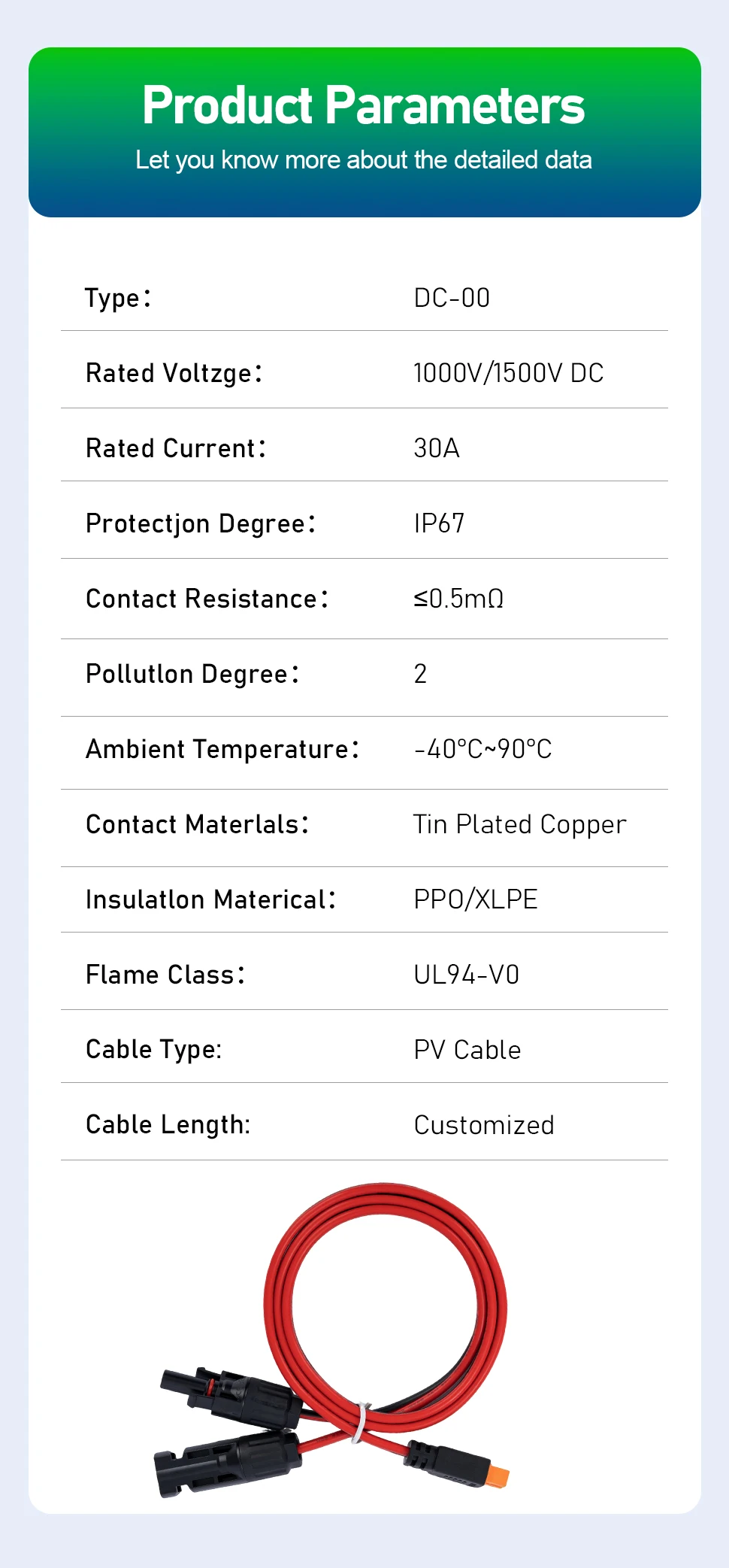 10AWG 12AWG XT60 Anti Spark Solar Cable PV Connector Wire for LiPo Battery Solar Power System - Durable PV Connector