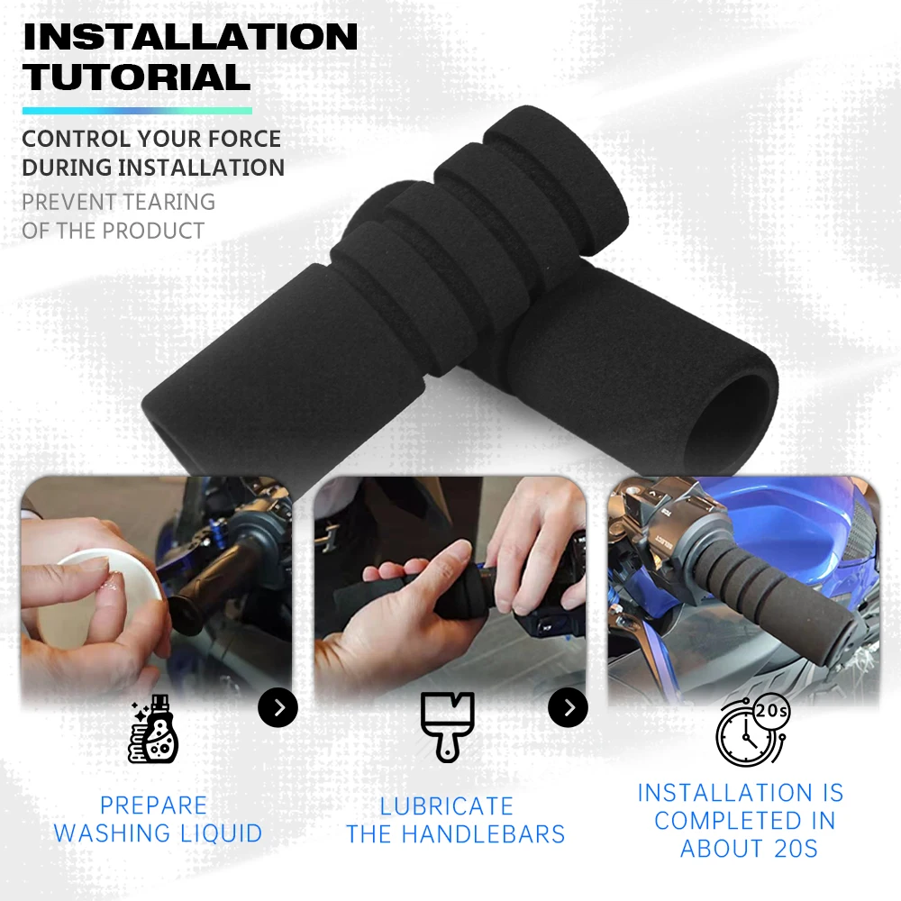 Universal 22mm Motorcycle Handlebar Foam Hand Grips Sponge Gloves Lever Cover Anti-slip Motocross Dirt Pit Bike Electric Scooter