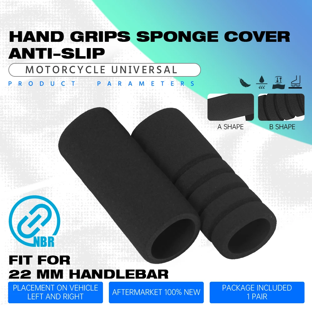 Universal 22mm Motorcycle Handlebar Foam Hand Grips Sponge Gloves Lever Cover Anti-slip Motocross Dirt Pit Bike Electric Scooter