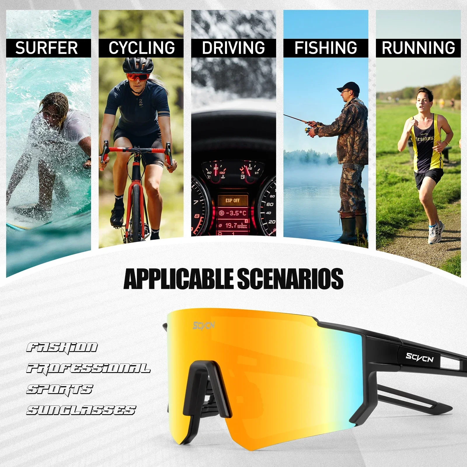 SCVCN New Outdoor Hiking Eyewear Cycling Sunglasses Women Men MTB Bike Glasses Sports Mountain Climbing Cycling UV400 Goggles
