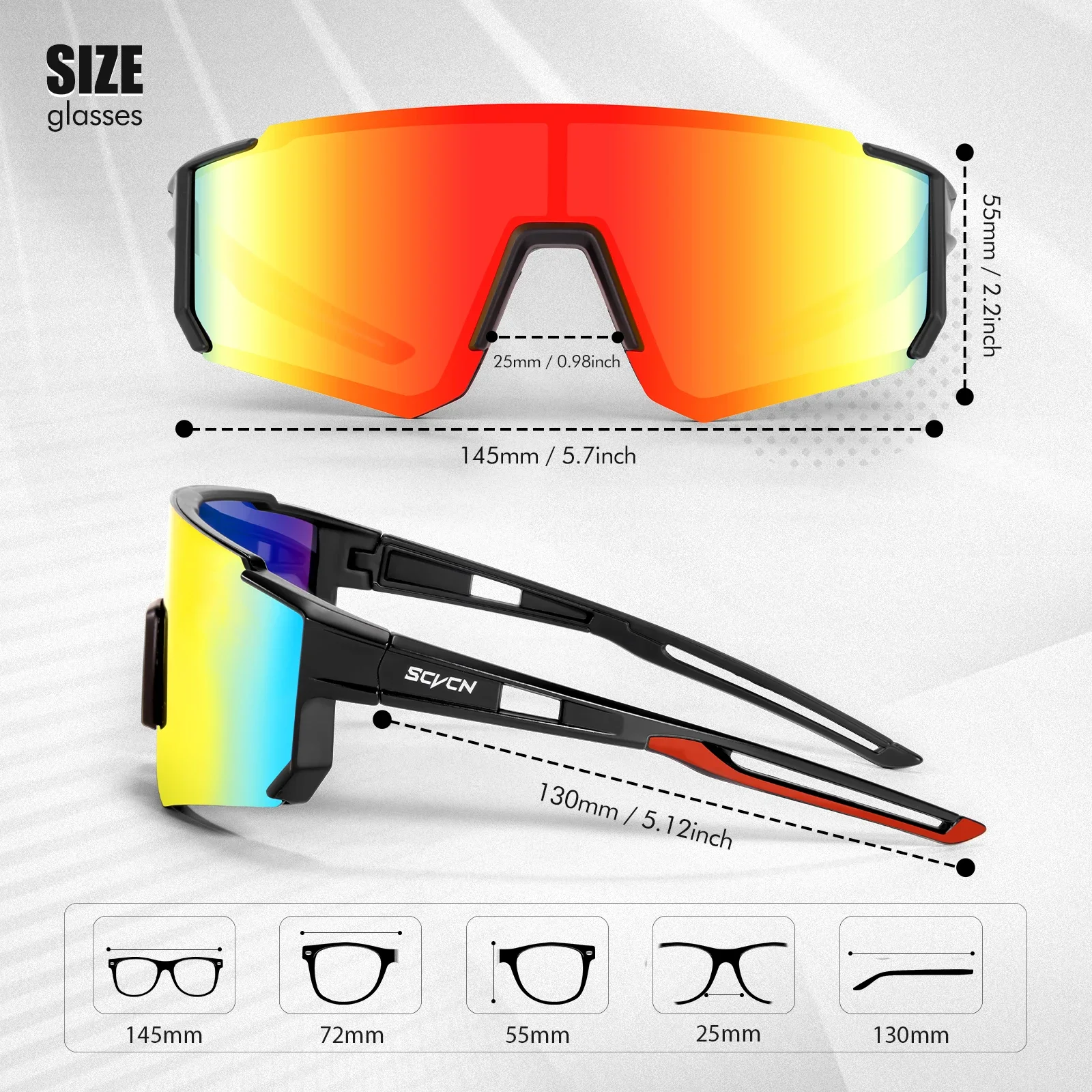 SCVCN New Outdoor Hiking Eyewear Cycling Sunglasses Women Men MTB Bike Glasses Sports Mountain Climbing Cycling UV400 Goggles