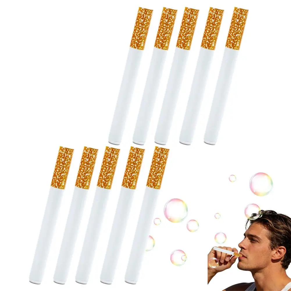 1/2/3/5/10Pcs Funny Cigarette Bubble Toy With Bubble Liquid Metal Smoking Machine Outdoor Portable Toy Smoking Accessories