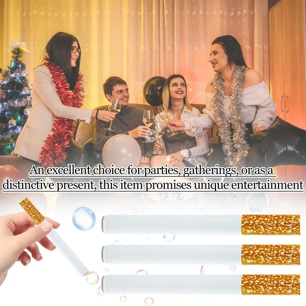 1/2/3/5/10Pcs Funny Cigarette Bubble Toy With Bubble Liquid Metal Smoking Machine Outdoor Portable Toy Smoking Accessories