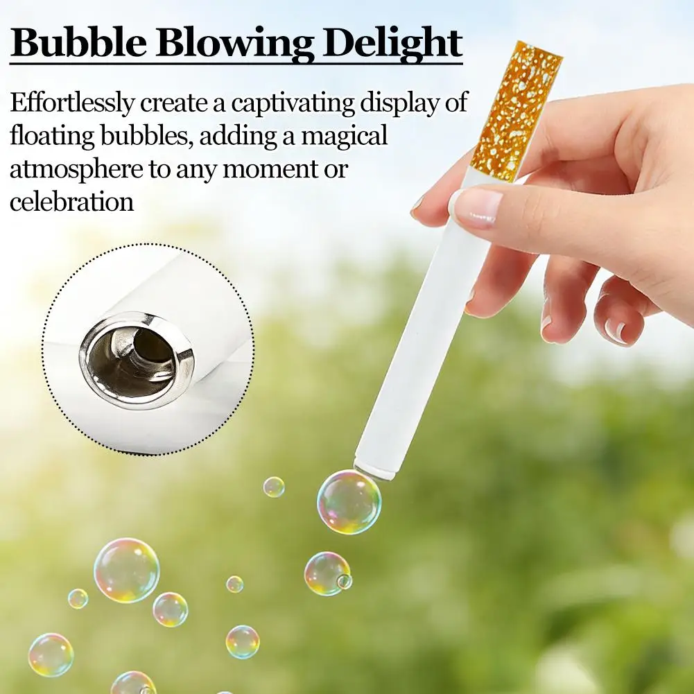 1/2/3/5/10Pcs Funny Cigarette Bubble Toy With Bubble Liquid Metal Smoking Machine Outdoor Portable Toy Smoking Accessories